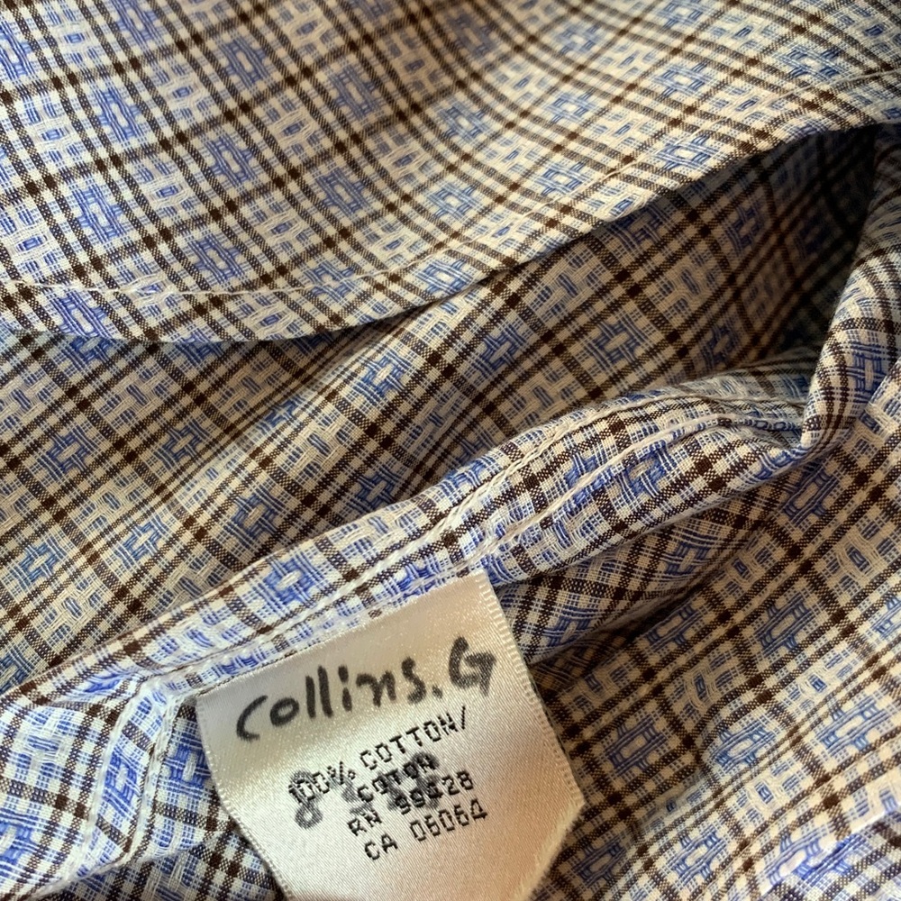 Bugatchi Light Blue Patterned Button Down Shirt- … - image 5